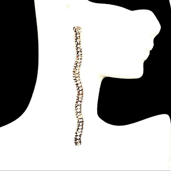 Ultra sparkly crystal runway dangle Earrings long! - Picture 1 of 7